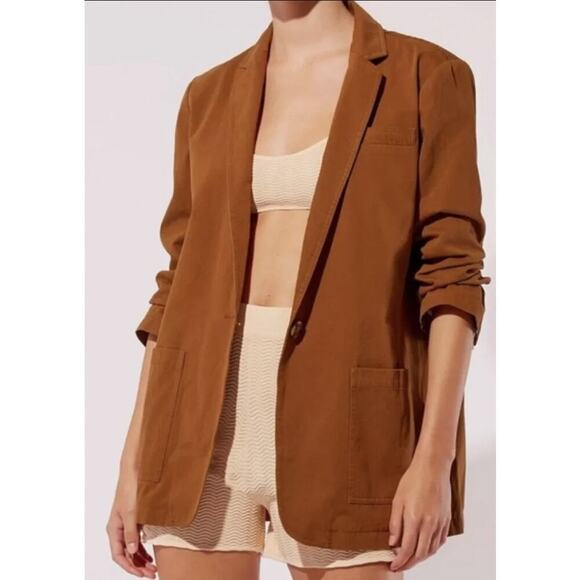 SOLID & STRIPED Jackets & Blazers - Solid & Striped The Beach Blazer Washed Chino Camel Brown Size XS
